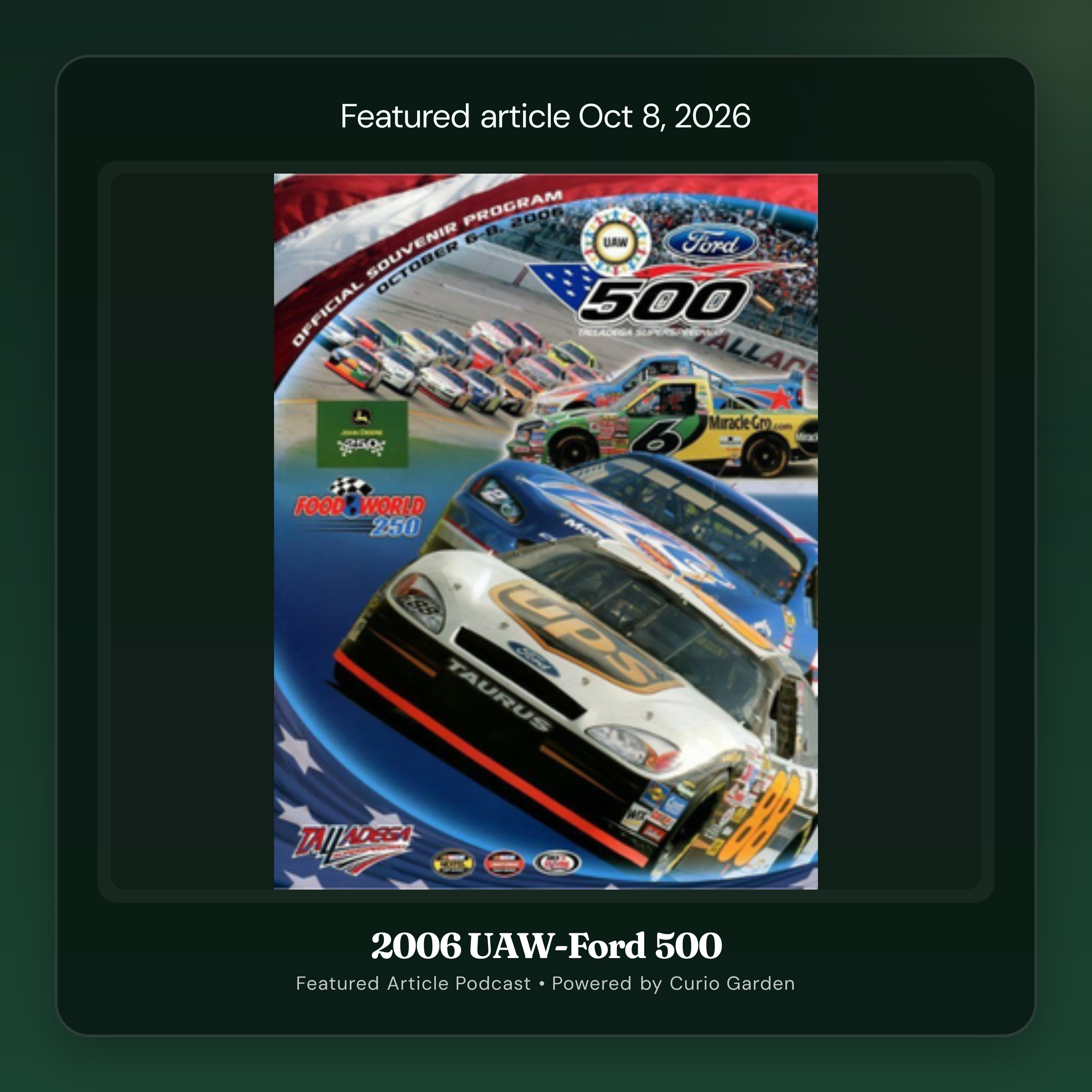 Artwork for 2006 UAW-Ford 500