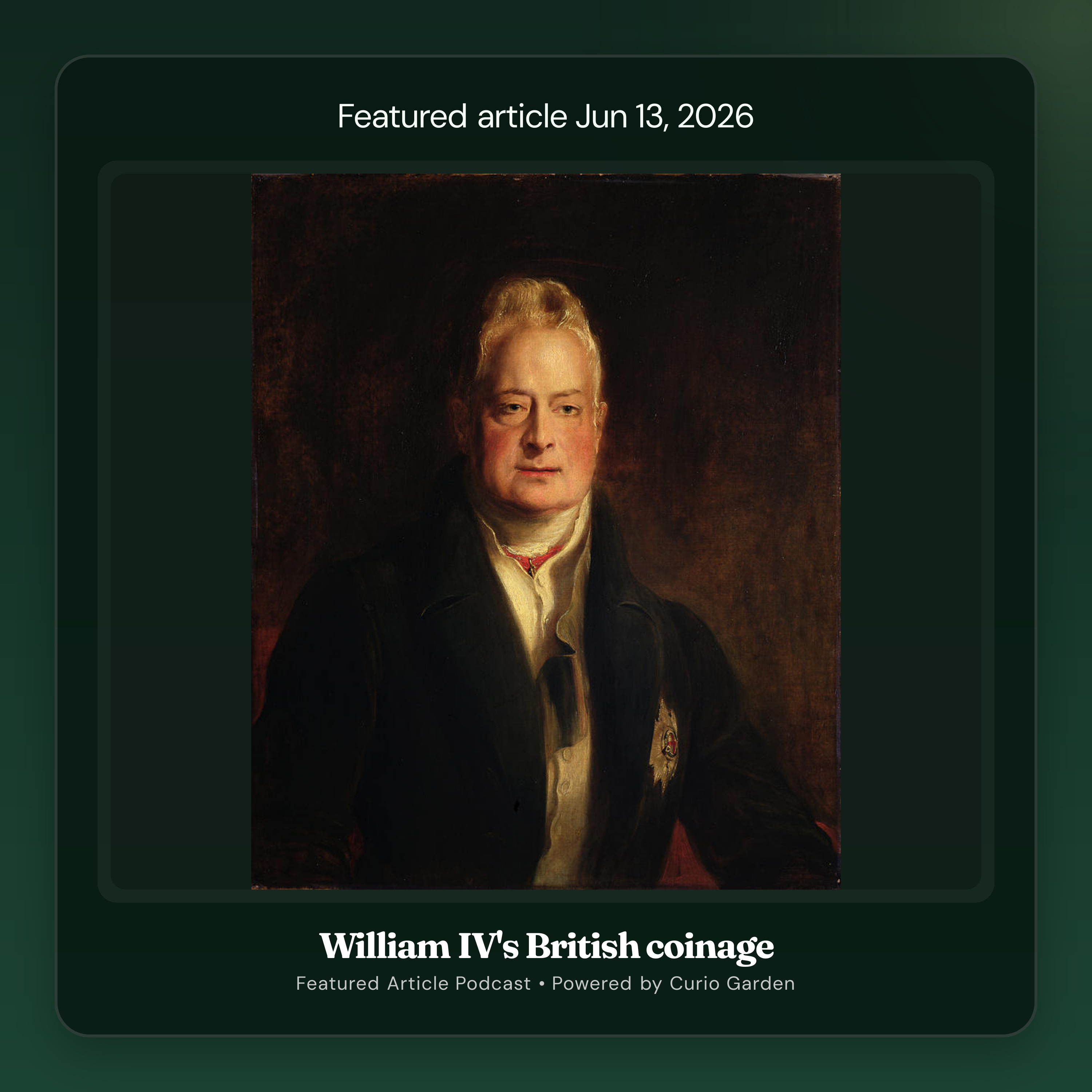 Artwork for William IV's British coinage