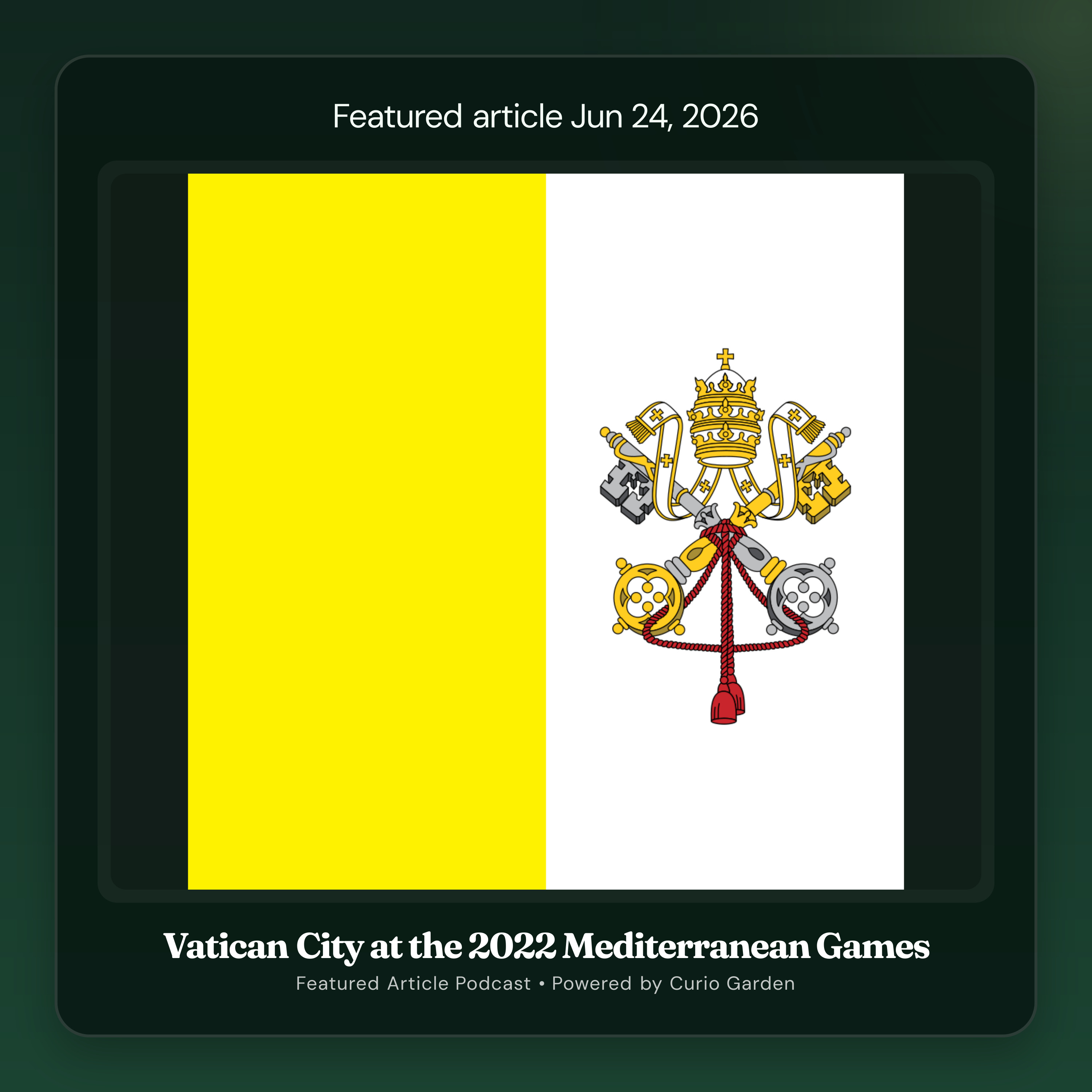 Artwork for Vatican City at the 2022 Mediterranean Games