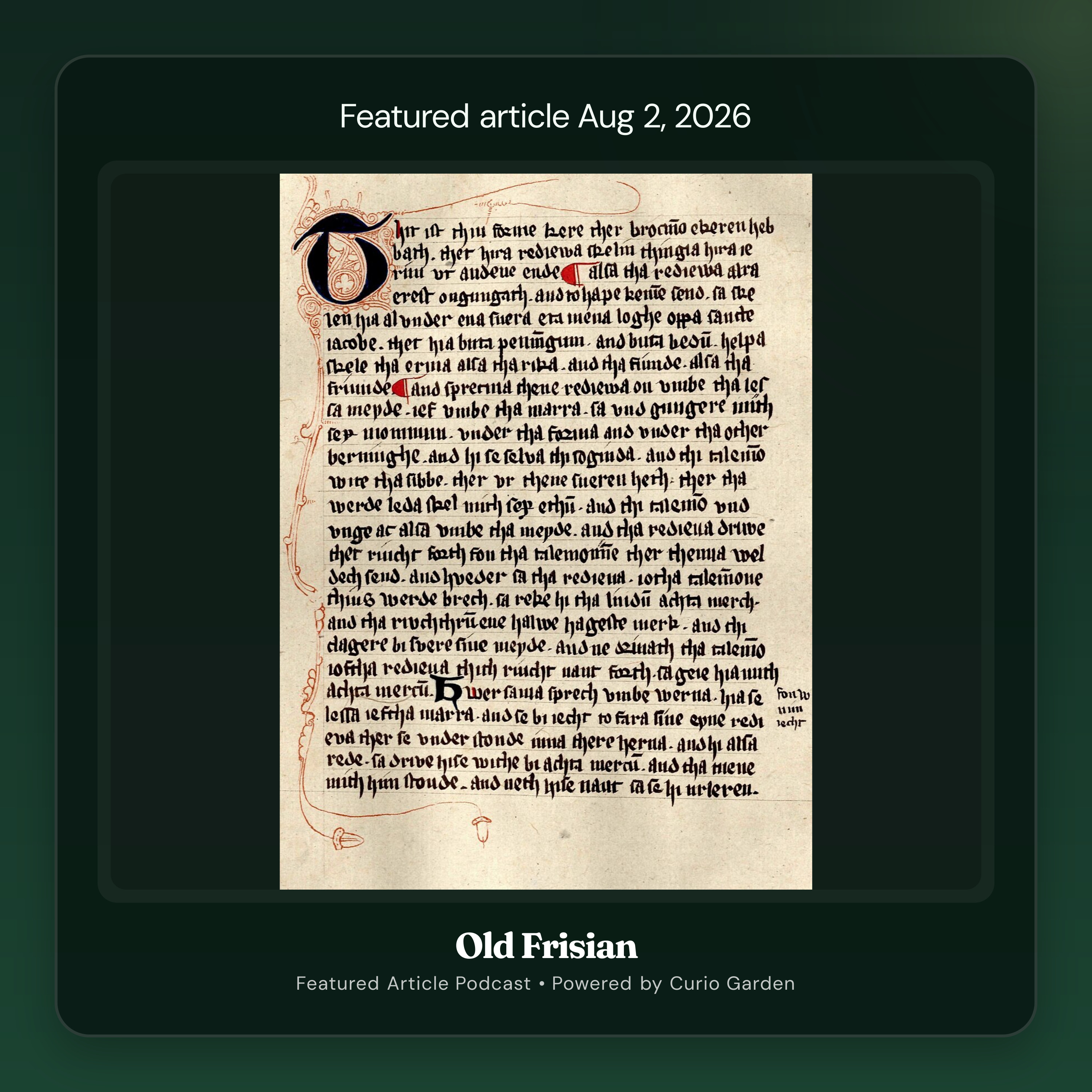 Artwork for Old Frisian