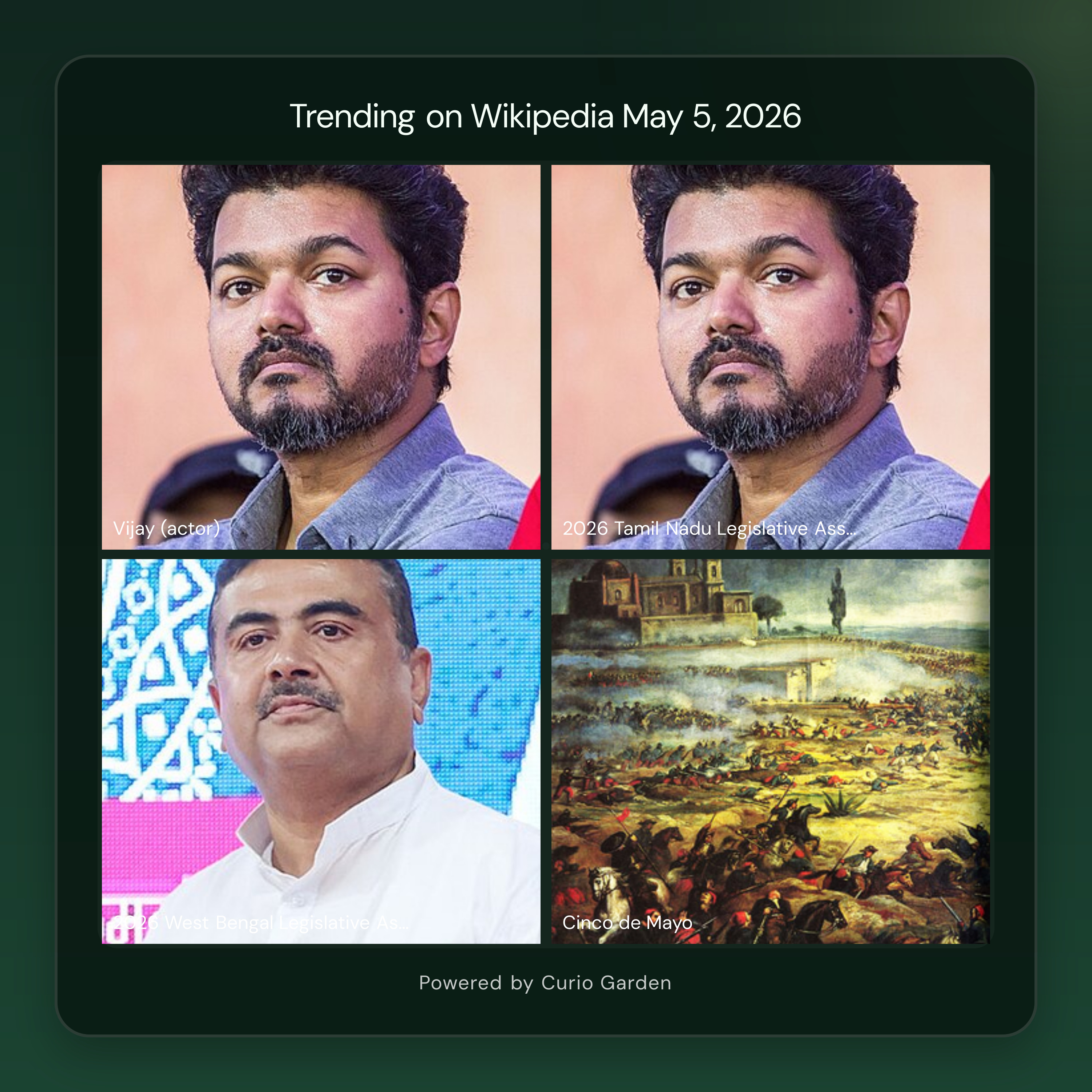 Artwork for Indian Assembly Election Results and Cinco de Mayo Drive Wikipedia Traffic